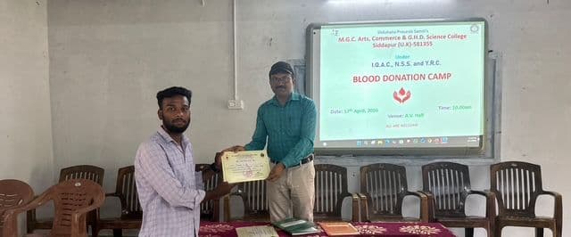 Distribution of certificates to blood donors