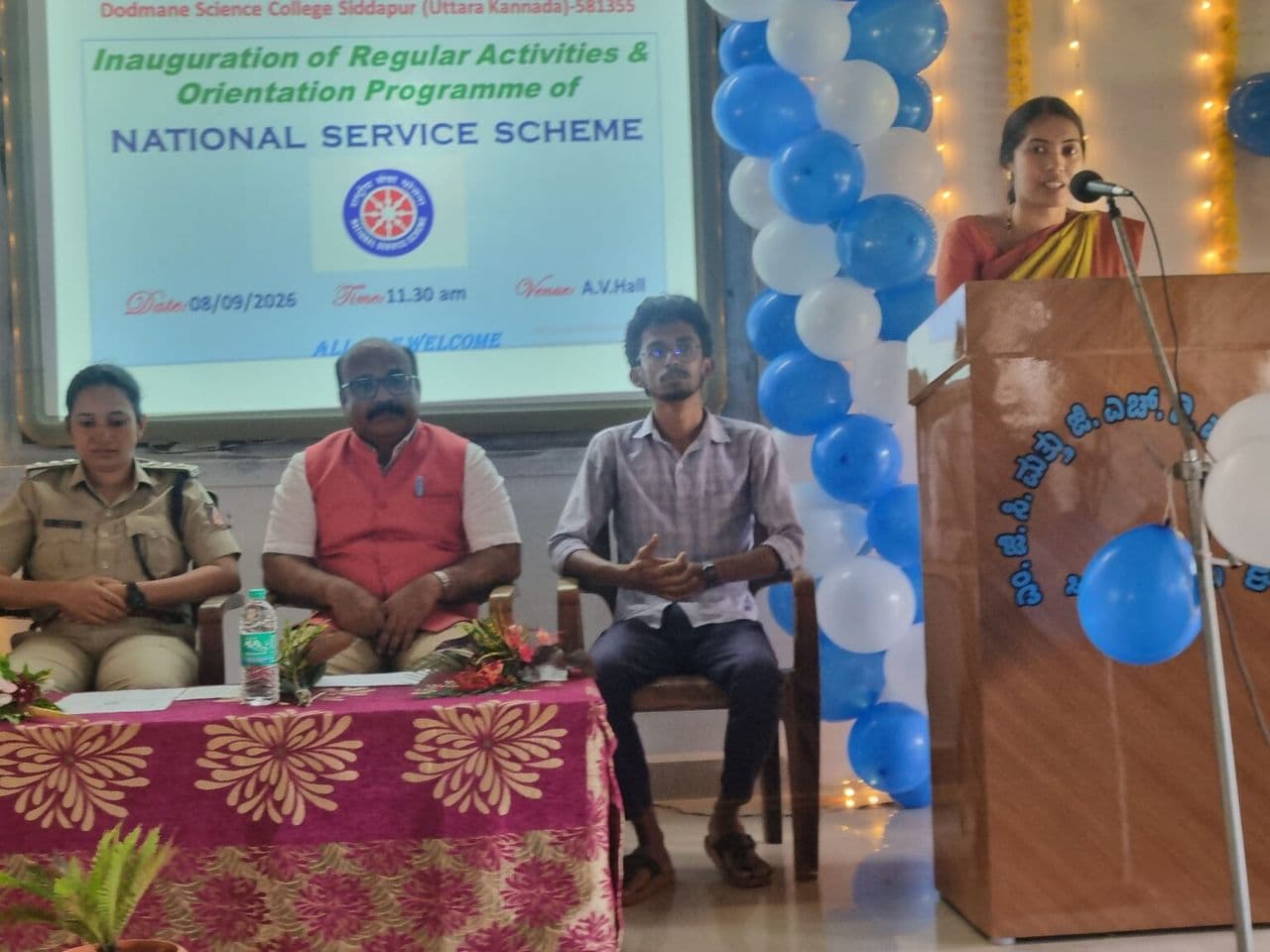 NSS Programme Officer Prof. Chetana M.H. giving the introductory speech