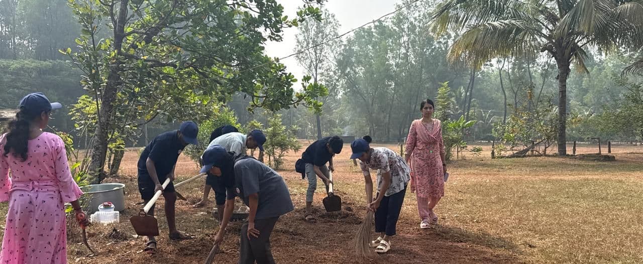 Shramadana by NSS volunteers at the camp