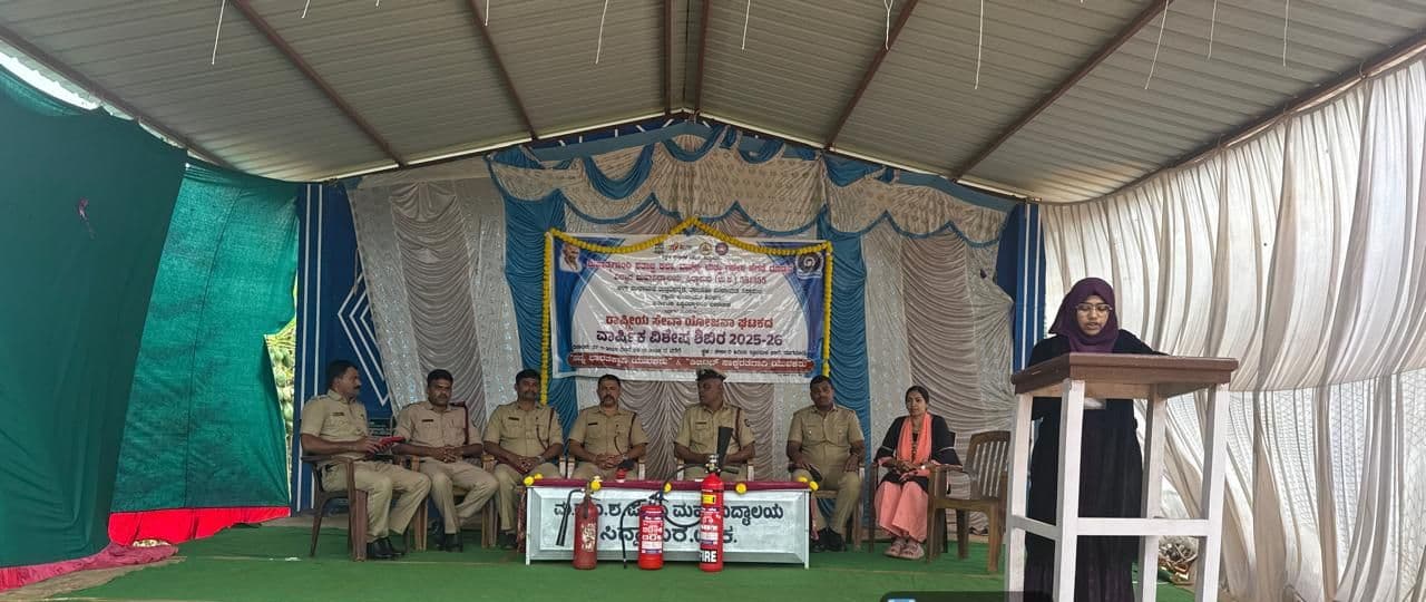 Fire safety programme by fire fighters at the camp
