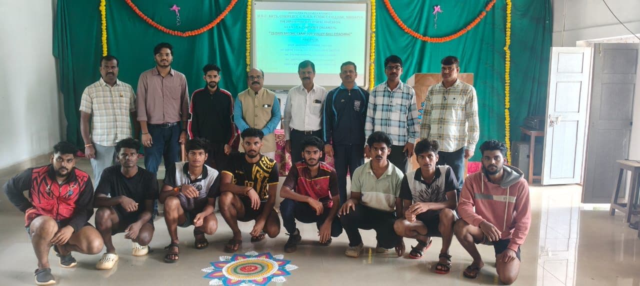 Volleyball camp participants with staff