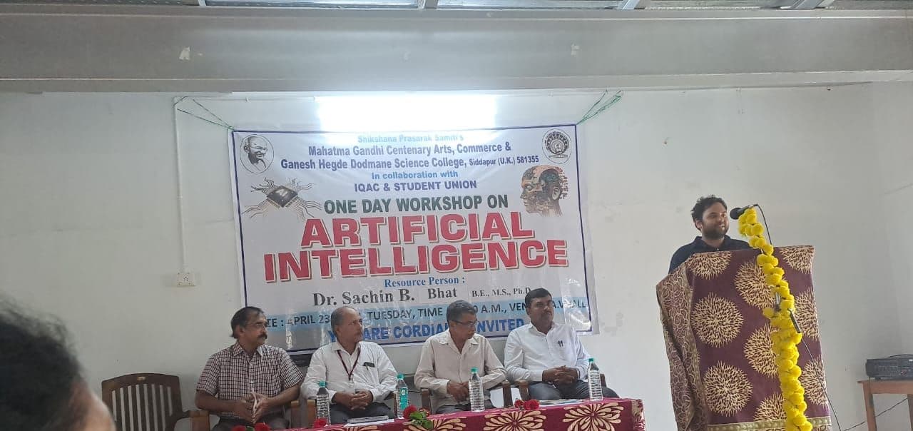 One-day workshop on Artificial Intelligence by Sachin Bhat, April 2024